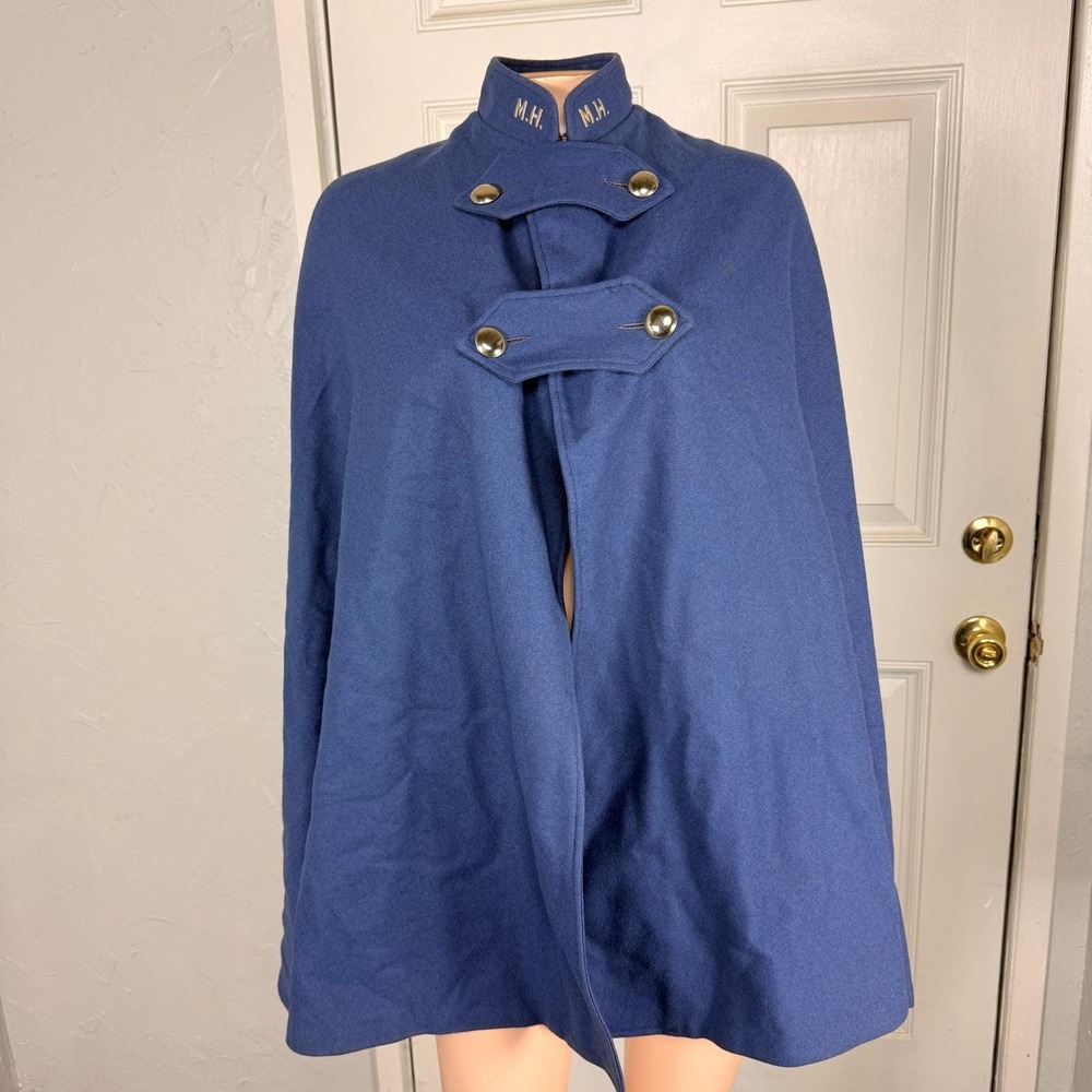 Vintage WWII Nursed cape Jacket Wool Marvin Neitzel Military V3-24